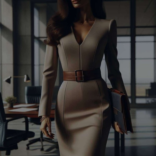 How Can You Accentuate a Belted Dress for a Powerful Silhouette in Business Settings?